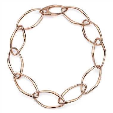 "Oval Open Chain Bracelet in 18k Italian Rose Gold"