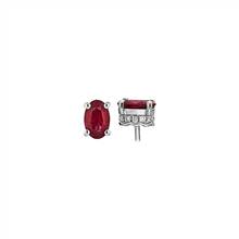 Oval Ruby and Diamond Earrings in 14k White Gold (6x4mm) | Blue Nile