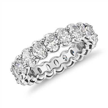Oval Shape Diamond Eternity Ring in Platinum (4.0 ct. tw.)