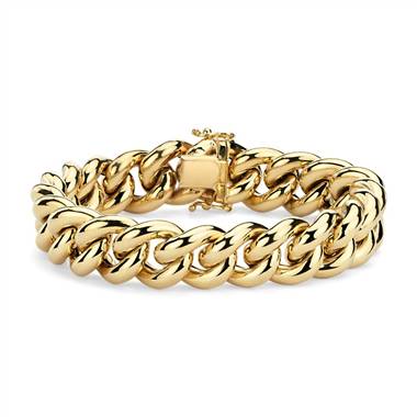 "Oversized Curb Chain Bracelet in 14k Italian Yellow Gold"