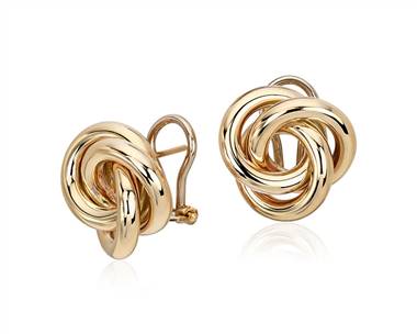 Oversized Love Knot Stud Earring In 14k Italian Yellow Gold