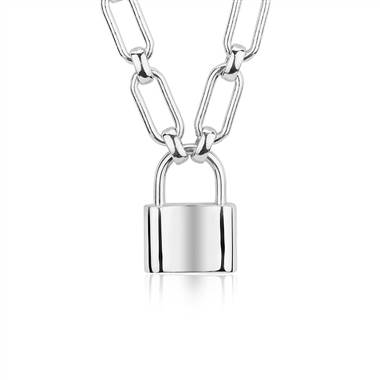 "Padlock Necklace in Sterling Silver"