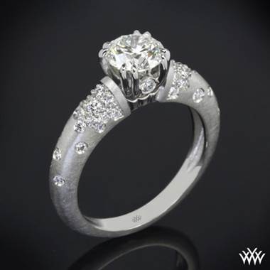 Palladium Champagne Diamond Engagement Ring