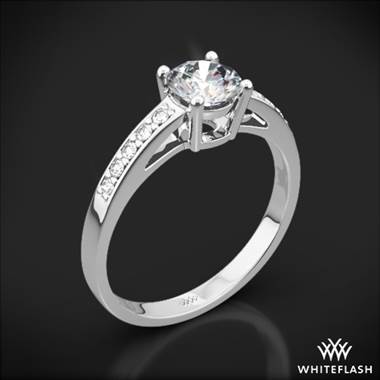 Palladium Rounded Open Cathedral Diamond Engagement Ring