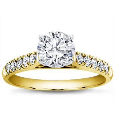 Pave Cathedral Engagement Ring