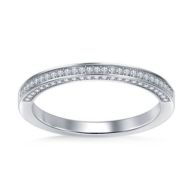 Pave Diamond Wedding Band Diamond Top and Sides in 14K White Gold (3/8 cttw.)