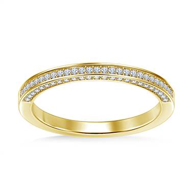 Pave Diamond Wedding Band Diamond Top and Sides in 14K Yellow Gold (3/8 cttw.)