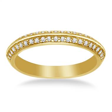 Pave Set Diamond Band In 14K Yellow Gold For Women