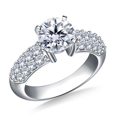 Pave-Set Diamond Engagement Ring in 14K White Gold (7/8 cttw.)