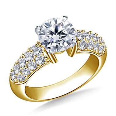 Pave-Set Diamond Engagement Ring in 14K Yellow Gold (7/8 cttw.)