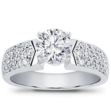 Pave-Set Diamond Engagement Setting
