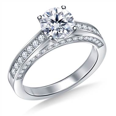Pave Set Diamond Ring Crafted In Platinum