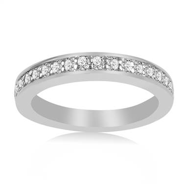 Pave Set Round Diamond Band in 14K White Gold (1/3 cttw.)