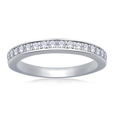 Pave Set Round Diamond Band in 14K White Gold (1/4 cttw)