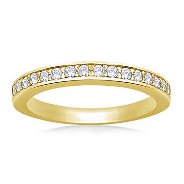 Pave Set Round Diamond Band in 14K Yellow Gold (1/4 cttw)