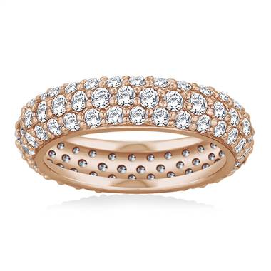 Pave Set Rounded Diamond Eternity Ring in 14K Rose Gold (1.96 - 2.24 cttw)