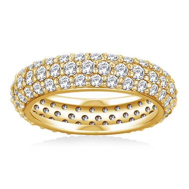 Pave Set Rounded Diamond Eternity Ring in 18K Yellow Gold (1.96 - 2.24 cttw)