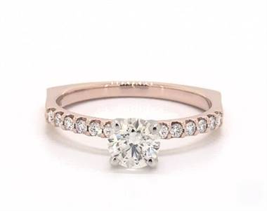 Perfect Fit Common Prong Diamond Engagement Ring in 14K Rose Gold 2.00mm Width Band (Setting Price)