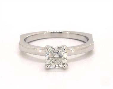 Perfect Fit Solitaire Engagement Ring in 18K White Gold 2.00mm Width Band (Setting Price)