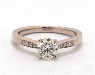 Perfect Petite Pave Engagement Ring in 14K Rose Gold 1.80mm Width Band (Setting Price)