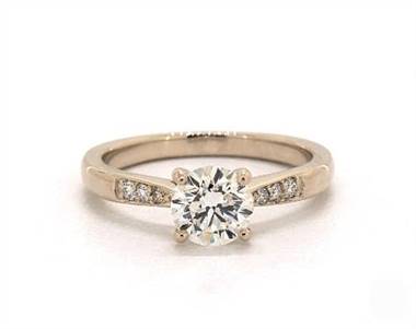 Perfect Petite Pave Engagement Ring in 14K Yellow Gold 1.80mm Width Band (Setting Price)