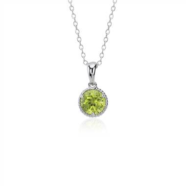 Peridot Rope Pendant in Sterling Silver (7mm)