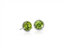 Peridot Rope Stud Earrings In Sterling Silver (7mm) | Blue Nile
