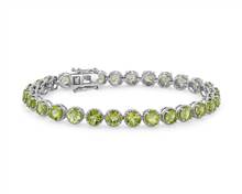 Peridot Round Rope Bracelet In Sterling Silver (5mm) | Blue Nile