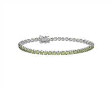 Peridot Tennis Bracelet In Sterling Silver (3mm) | Blue Nile