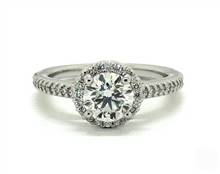 Petite Diamond Halo, V-Bar Undergallery Engagement Ring in 14K White Gold 2.00mm Width Band (Setting Price) | James Allen