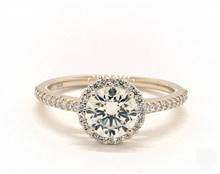 Petite Diamond Halo, V-Bar Undergallery Engagement Ring in 18K Yellow Gold 2.00mm Width Band (Setting Price) | James Allen