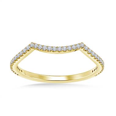 Petite Diamond Wedding Band Scalloped Design in 18K Yellow Gold (1/5 cttw.)