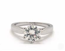 Petite Flower-Basket Silhouette Solitaire Engagement Ring in 14K White Gold 2.40mm Width Band (Setting Price) | James Allen