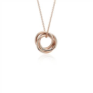 "Petite Infinity Rings Pendant in 14k Rose Gold"