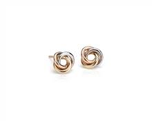 Petite Love Knot Earrings In 14k Tri-Color Gold | Blue Nile