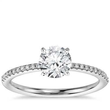 Petite Micropave Diamond Engagement Ring in Platinum (1/10 ct. tw.)