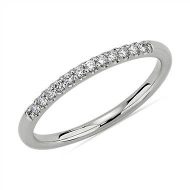 Petite Micropave Diamond Wedding Ring in 14k White Gold (1/10 ct. tw.)
