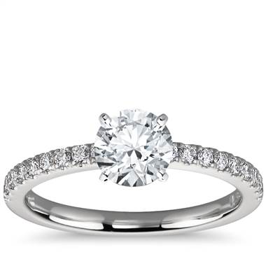 Petite Pave Diamond Engagement Ring in Platinum (1/4 ct. tw.)