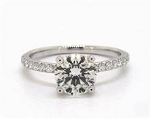 Petite Pave Studded Crown .36ctw Engagement Ring in Platinum 1.90mm Width Band (Setting Price) | James Allen