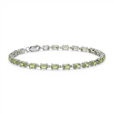 "Petite Peridot Oval Bracelet in Sterling Silver (5x3mm)"