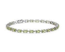 Petite Peridot Oval Bracelet In Sterling Silver (5X3mm) | Blue Nile