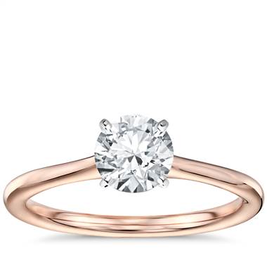 Petite Solitaire Engagement Ring in 14k Rose Gold