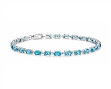 Petite Swiss Blue Topaz Oval Bracelet In Sterling Silver (5X3mm) | Blue Nile