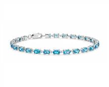 Petite Swiss Blue Topaz Oval Bracelet In Sterling Silver (5X3mm) | Blue Nile