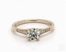 Petite Tapered Pave Adorned-Crown Engagement Ring in 14K Yellow Gold 1.80mm Width Band (Setting Price) | James Allen