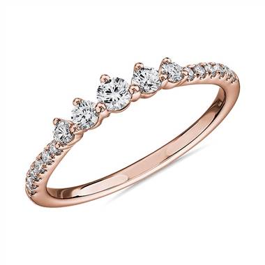 Petite Tiara Diamond Wedding Ring in 14k Rose Gold (1/3 ct. tw.)