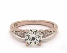 Pinched-Shank Pave Curled Undergallery Engagement Ring in 14K Rose Gold 2.30mm Width Band (Setting Price) | James Allen
