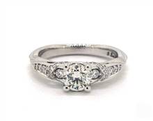 Pinched-Shank Pave Curled Undergallery Engagement Ring in Platinum 2.30mm Width Band (Setting Price) | James Allen