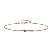 Pink Sapphire and Diamond Bar Bracelet in 14k Rose Gold | Blue Nile