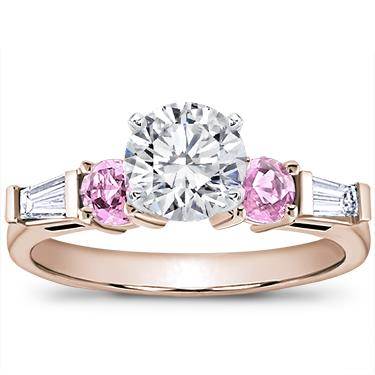 Pink Sapphire and Round Diamond Setting